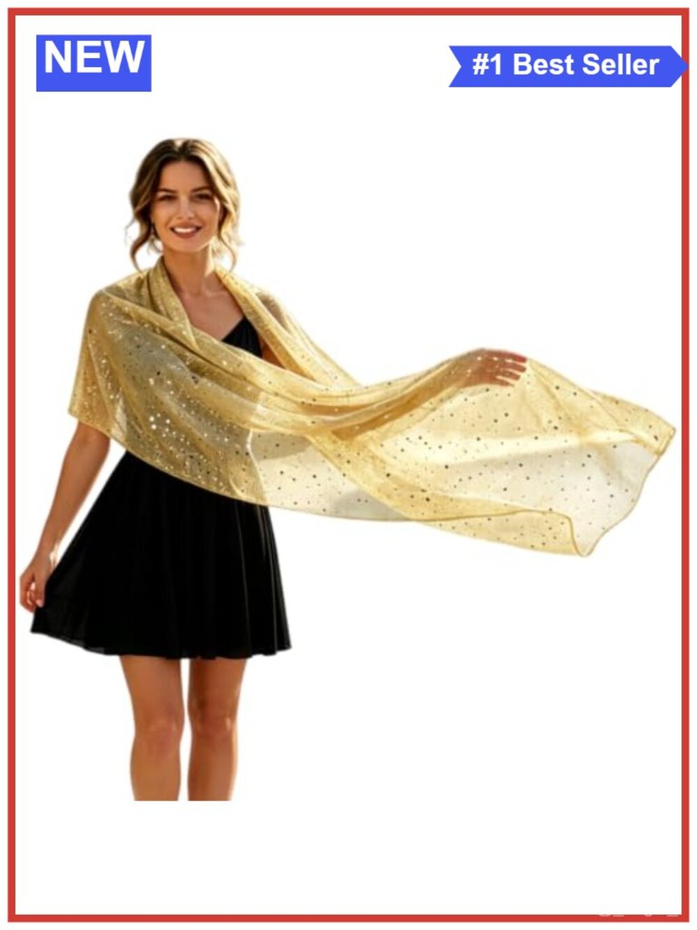 Sequin Mesh Scarf Sheer Glitter Shawl Wrap Evening Bandana